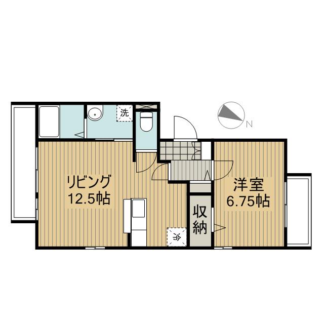 フジハイム(1LDK/1階)の間取り写真