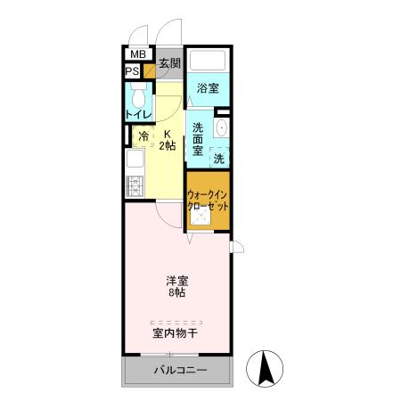 フォレスタ(1K/1階)の間取り写真