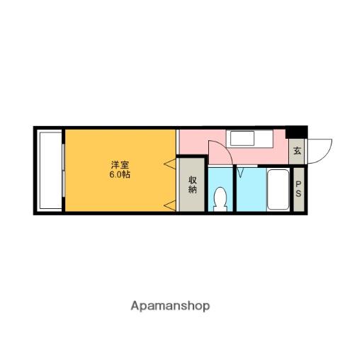シャルマン草加駅前(1K/3階)の間取り写真