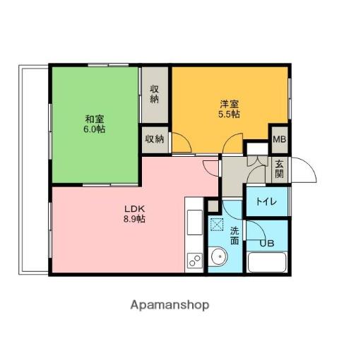 アネックスサクラ(2DK/1階)の間取り写真