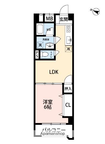 プリムローズ大宮(1LDK/5階)の間取り写真