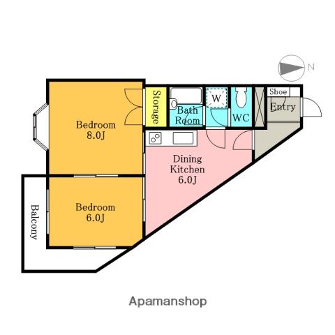 クレメゾン天沼(2DK/2階)の間取り写真