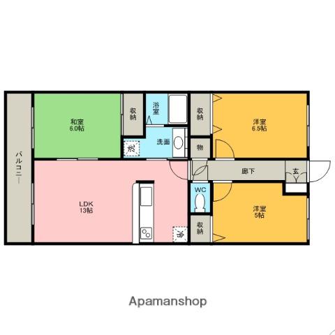 アートロイヤル大宮(3LDK/1階)の間取り写真