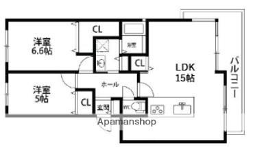パスト大宮(2LDK/5階)の間取り写真