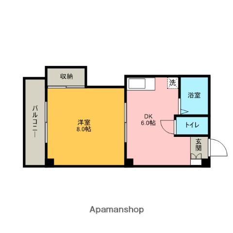 アーバンフラットⅡ(1DK/2階)の間取り写真