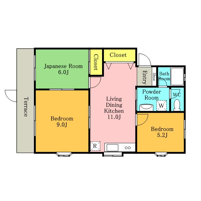 アラージュ・ヴェール(3LDK/1階)の間取り写真