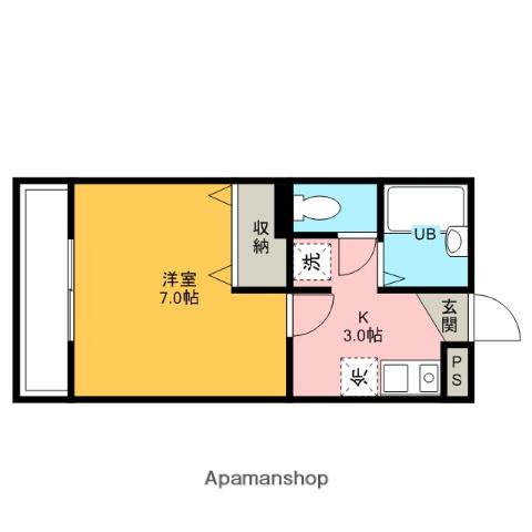 コティ・クーメリア(1K/2階)の間取り写真