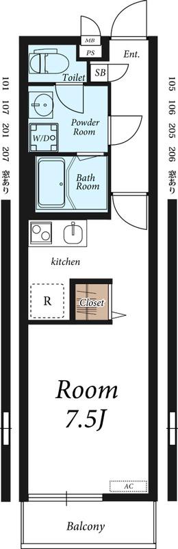 リブリ・加倉(1K/2階)の間取り写真