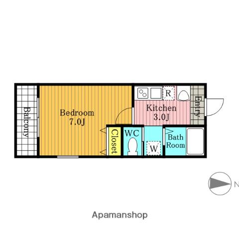 グランサーナ(1K/2階)の間取り写真