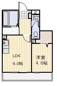 マイシティ上小町Ⅲ(1LDK/2階)の間取り写真
