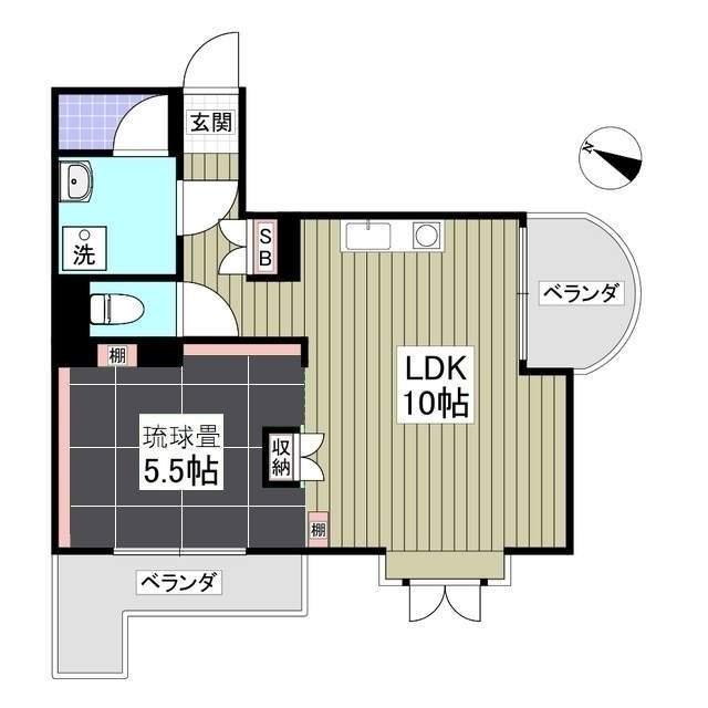 エトワール大成町(1LDK/4階)の間取り写真