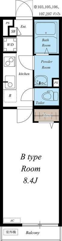 リブリ・ピーノ 岩槻(1K/1階)の間取り写真