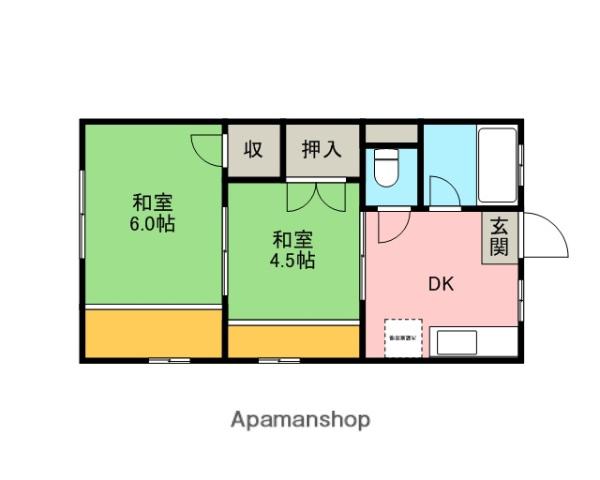 シティハイムメゾン四季(1DK/2階)の間取り写真