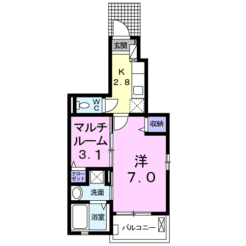 シュティル ラフレシール(1K/1階)の間取り写真