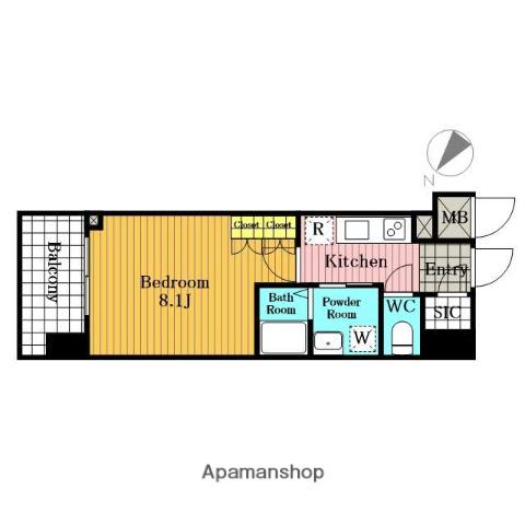 BLESSED OMIYA(1K/4階)の間取り写真