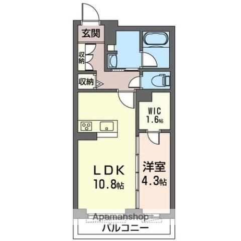 フォンターナ鈴谷(1LDK/1階)の間取り写真