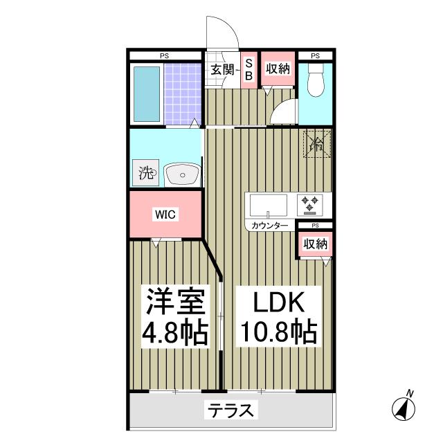 グラン ノワール 旧MQUARTO見沼(1LDK/2階)の間取り写真