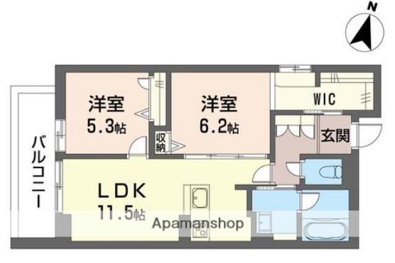 ヴィラ グレイシア(2LDK/3階)の間取り写真