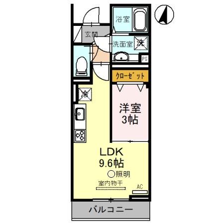 SOLANA Ⅱ(1LDK/2階)の間取り写真