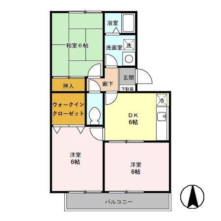 ベルディ大宮 3階階 間取り