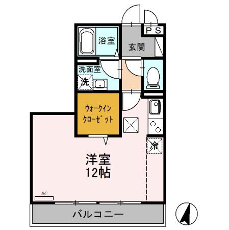 グレイスコートⅡ(1LDK/1階)の間取り写真