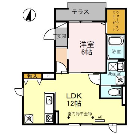 MAISON ETOILE(1LDK/1階)の間取り写真