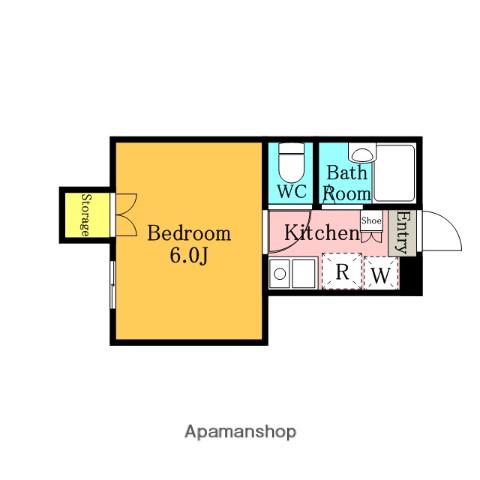 ソリテア大宮堀の内(1K/2階)の間取り写真