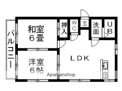 ニアーハイム七里(2LDK/3階)の間取り写真