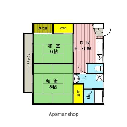 プロスパーハイム(2DK/2階)の間取り写真