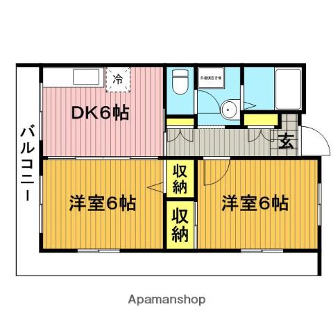吉川ビル(2DK/2階)の間取り写真