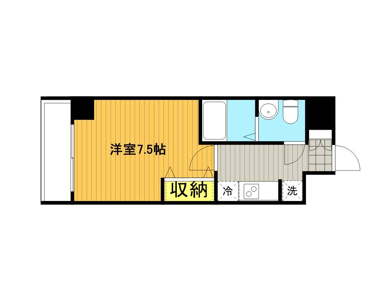 アトラスカーロ浦和常盤弐番館(1K/7階)の間取り写真