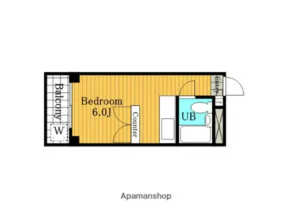 浦和プラムローズマンション(ワンルーム/1階)の間取り写真