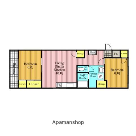 シャルム別所(2LDK/3階)の間取り写真