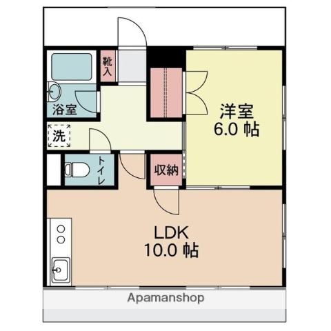 ドミール岸町(1LDK/1階)の間取り写真