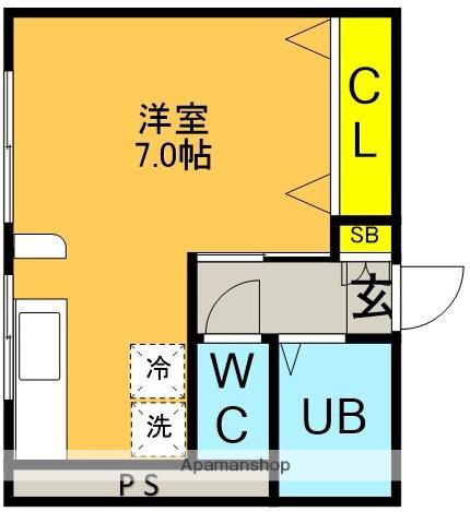 プリムヴェール浦和(ワンルーム/3階)の間取り写真