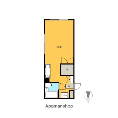 東浦和シティハイツ(1K/1階)の間取り写真