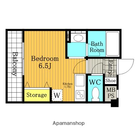 ユニピエール(ワンルーム/3階)の間取り写真