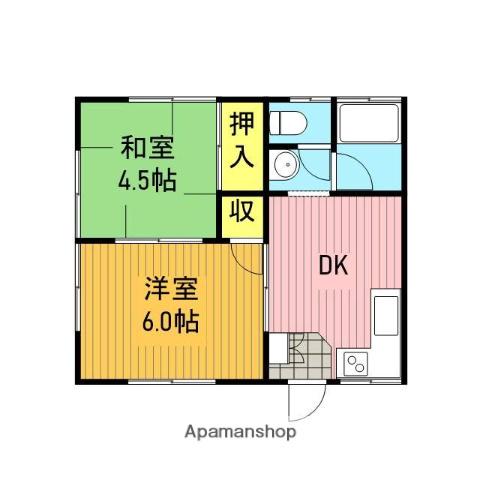 窪山ハイツ(2DK/1階)の間取り写真