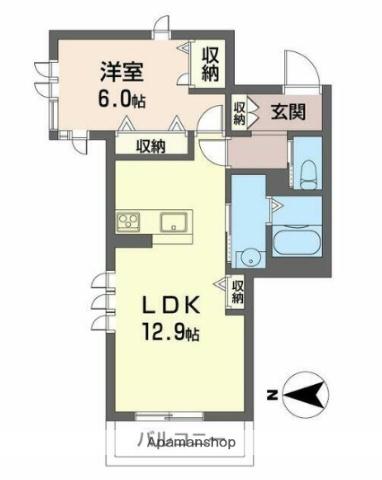 クレールメゾン(1LDK/3階)の間取り写真