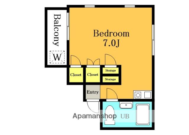 アルファビル(ワンルーム/3階)の間取り写真