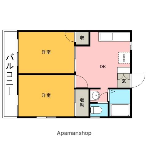エレガント東浦和2(2DK/2階)の間取り写真