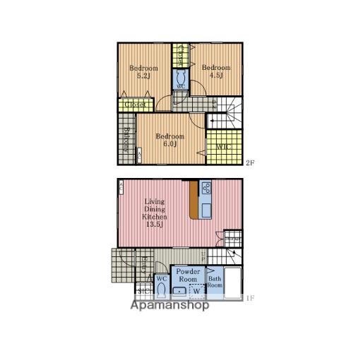 武蔵野線 東浦和駅 徒歩27分 2階建 築9年(3LDK)の間取り写真