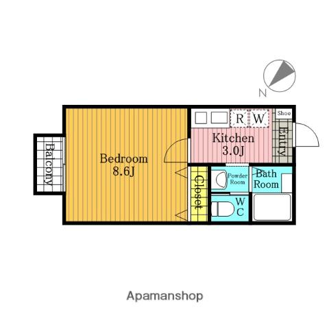 ステラ浦和本太(1K/1階)の間取り写真
