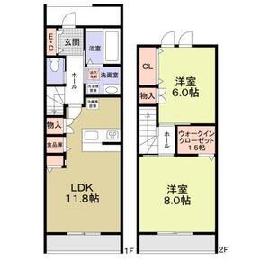 KLAVIER(2LDK/1階)の間取り写真