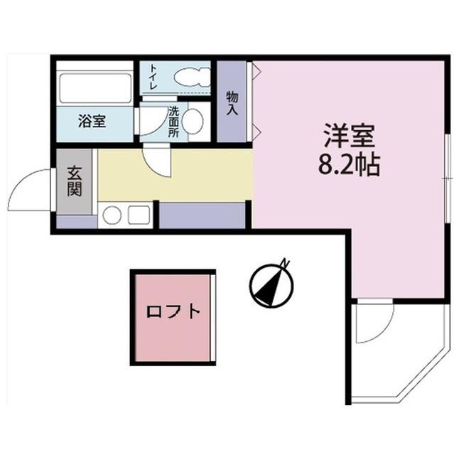 オーク・フィールド(ワンルーム/3階)の間取り写真