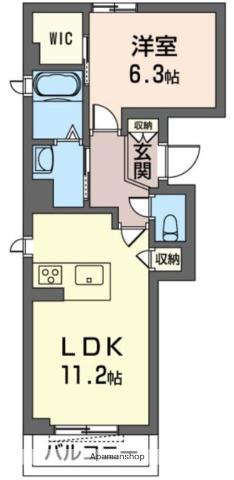 プレシャス イースト(1LDK/4階)の間取り写真