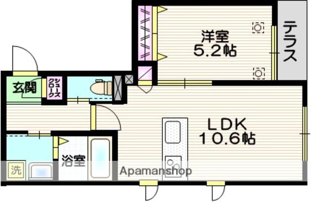 LA MERVEILLE URAWA(1LDK/1階)の間取り写真
