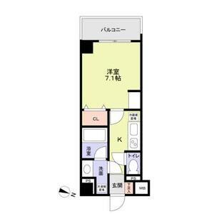 アエル浦和(1K/4階)の間取り写真