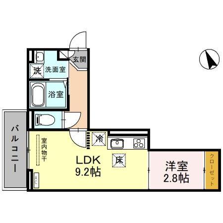 ディール北浦和Ⅰ(1LDK/1階)の間取り写真