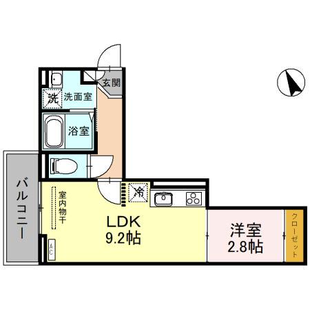 ディール北浦和Ⅰ(1LDK/2階)の間取り写真